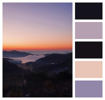 Mountain Misty Morning Dawn Image